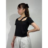 アシンメトリースリット クロップドTシャツ | marcydorn | 詳細画像31