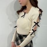 肩あき×リボンガーリーニットトップス | marcydorn | 詳細画像21