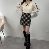 肩あき×リボンガーリーニットトップス | marcydorn | 詳細画像4