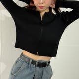 スリムジップアップ ニットカーディガン ショートトップス | marcydorn | 詳細画像10