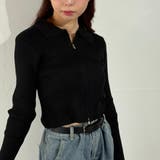 スリムジップアップ ニットカーディガン ショートトップス | marcydorn | 詳細画像17