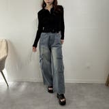 スリムジップアップ ニットカーディガン ショートトップス | marcydorn | 詳細画像2