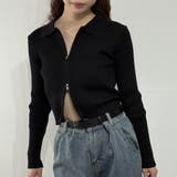 スリムジップアップ ニットカーディガン ショートトップス | marcydorn | 詳細画像27