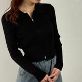 スリムジップアップ ニットカーディガン ショートトップス | marcydorn | 詳細画像9