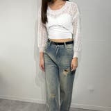 ボリューム袖透かし編みニット トップス ショート丈 | marcydorn | 詳細画像30 