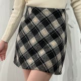 韓国風クラシックチェック柄ハイウエスト台形スカート ミニスカート | marcydorn | 詳細画像1 