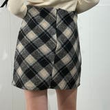 韓国風クラシックチェック柄ハイウエスト台形スカート ミニスカート | marcydorn | 詳細画像17 