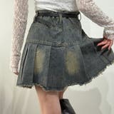 ハイウエストデニム×プリーツ風フレアミニスカート デニムスカート | marcydorn | 詳細画像17