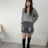 ハイウエストデニム×プリーツ風フレアミニスカート デニムスカート | marcydorn | 詳細画像25