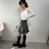 ハイウエストデニム×プリーツ風フレアミニスカート デニムスカート | marcydorn | 詳細画像8