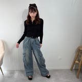 ウォッシュ加工デニム×立体カーゴポケットワイドパンツ | marcydorn | 詳細画像11 