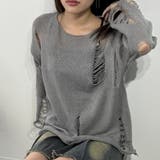 ダメージルック×ルーズフィットセーター ニット | marcydorn | 詳細画像1