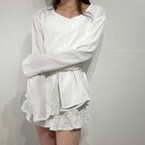 ナチュラルコットンシャツ×ふんわりフリルショートパンツ セットアップ ブラウス | marcydorn | 詳細画像10