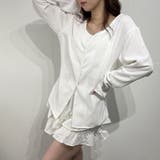 ホワイト | ナチュラルコットンシャツ×ふんわりフリルショートパンツ セットアップ ブラウス | marcydorn