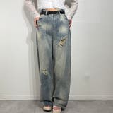 クラッシュ加工デニム×ルーズシルエットワイドパンツ | marcydorn | 詳細画像24 