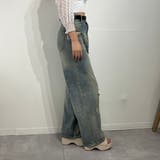 クラッシュ加工デニム×ルーズシルエットワイドパンツ | marcydorn | 詳細画像8 