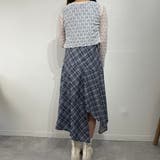 アシンメトリーヘムチェックロングワンピース ノースリーブ | marcydorn | 詳細画像14