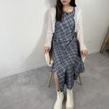 アシンメトリーヘムチェックロングワンピース ノースリーブ | marcydorn | 詳細画像18