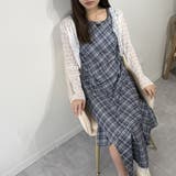 アシンメトリーヘムチェックロングワンピース ノースリーブ | marcydorn | 詳細画像19