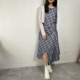 アシンメトリーヘムチェックロングワンピース ノースリーブ | marcydorn | 詳細画像5