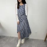 アシンメトリーヘムチェックロングワンピース ノースリーブ | marcydorn | 詳細画像6