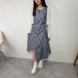 アシンメトリーヘムチェックロングワンピース ノースリーブ | marcydorn | 詳細画像7