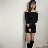 オフショルダー リブフィットワンピ ニット ワンピース | marcydorn | 詳細画像21