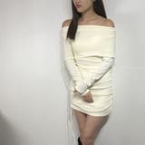 オフショルダー リブフィットワンピ ニット ワンピース | marcydorn | 詳細画像6