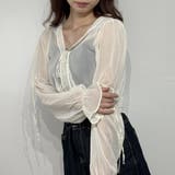 ふんわり袖シアートップス ガーリー ブラウス シャツ カーディガン | marcydorn | 詳細画像10