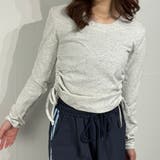 ロングスリーブ トップス シャーリングデザイン ロングTシャツ カットソー | marcydorn | 詳細画像10 