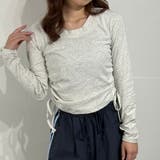 ロングスリーブ トップス シャーリングデザイン ロングTシャツ カットソー | marcydorn | 詳細画像8 