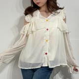 ベージュ | シフォン フリル オフショル トップス ブラウス シャツ | marcydorn