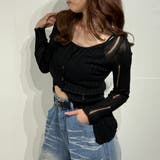 シアーニットカーデ クロップドトップス ニット カーディガン カットソー | marcydorn | 詳細画像25