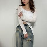 シアーニットカーデ クロップドトップス ニット カーディガン カットソー | marcydorn | 詳細画像38