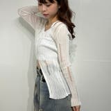 シアーニットカーデ クロップドトップス ニット カーディガン カットソー | marcydorn | 詳細画像43