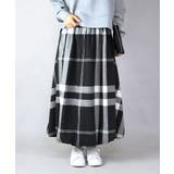 ブラック | ビッグチェックバルーンスカート スカート レディース | and it