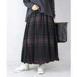 ブラックxチャコール | ビッグチェックバルーンスカート スカート レディース | and it