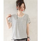 もちもちストレッチVネックカットソー【M】【L】(レディース 半袖 カットソー | and it  | 詳細画像20 