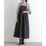 ブラック | エンボス加工ギャザーキャミワンピース ワンピース レディース | and it