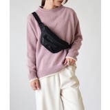 ピンク | 洗えるロールネック配色ニット ニット レディース | and it