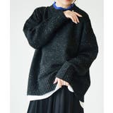 ブラック | ネップ配色ハイネックニット ニット レディース | and it