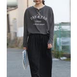 チャコール | 袖スリットがかわいいプリントtシャツ トップス きれいめ | and it 