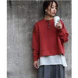 オフホワイト | チュールレース裾切替長袖tシャツ ロンT 重ね着 | and it