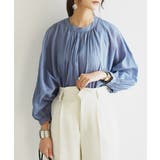 スモークブルー | コットンボイルギャザードルマンブラウス ブラウス レディース | and it
