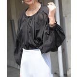 ブラック | コットンボイルギャザードルマンブラウス ブラウス レディース | and it