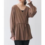 27-モカ | ラッシュガードギャザー切替シャーリングスリーブカシュクール UVカット 紫外線防… | and it