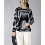 90ブラック×ホワイト | のびのびストレッチシンプルロングカットソー トップス ロンティー | and it 