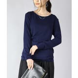 54ネイビー | のびのびストレッチシンプルロングカットソー トップス ロンティー | and it 