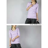 【M~LL】日本製5分袖スムースコットンロングカットソー ♪ レディース | and it | 詳細画像10