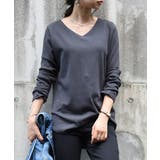 41チャコール | 【M～LL 日本製】BeコルテVネックデイリーロングカットソー♪ 綿100％ | and it 